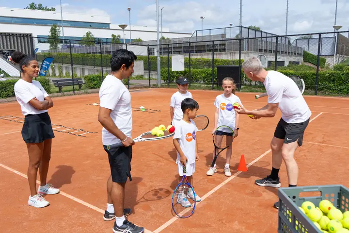 Player during a tennis session at 359.tennis in Amstelveen